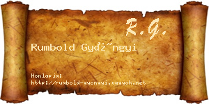 Rumbold Gyöngyi névjegykártya