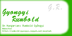 gyongyi rumbold business card