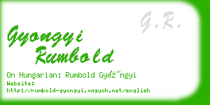 gyongyi rumbold business card